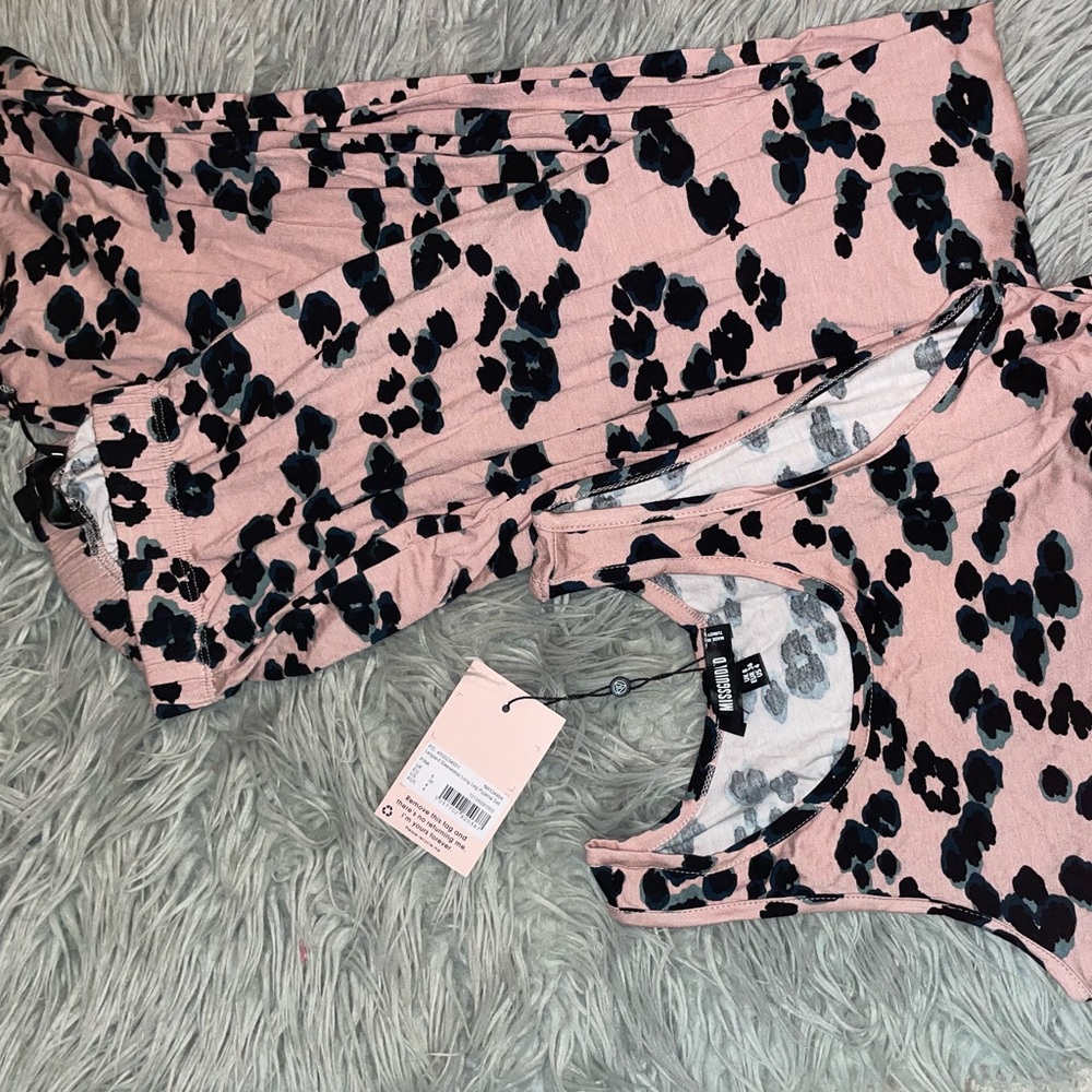 Cheetah print pajama matching set